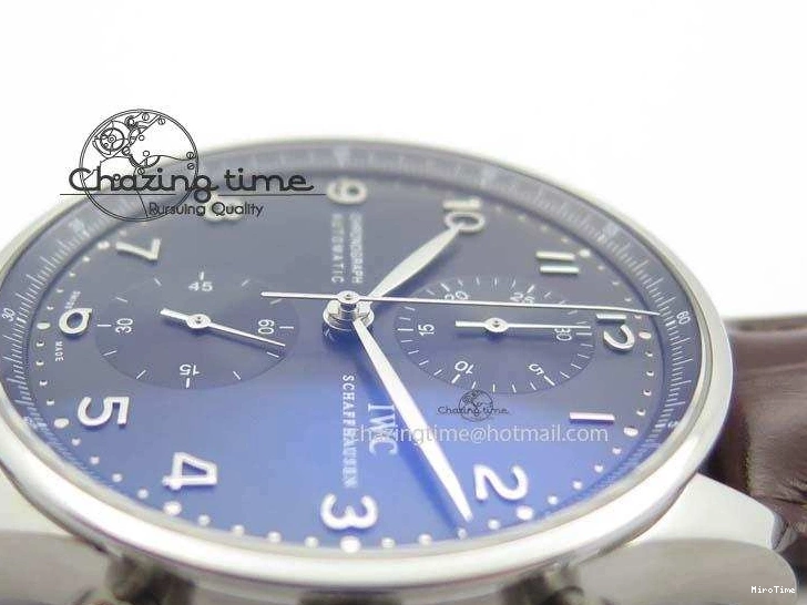 MIROTIME 0719 Supportive Portuguese Chrono IW371431 ZF 1:1 Best Edition Gray Dial On Brown Leather Strap A79350 (Slim Movement) 7261